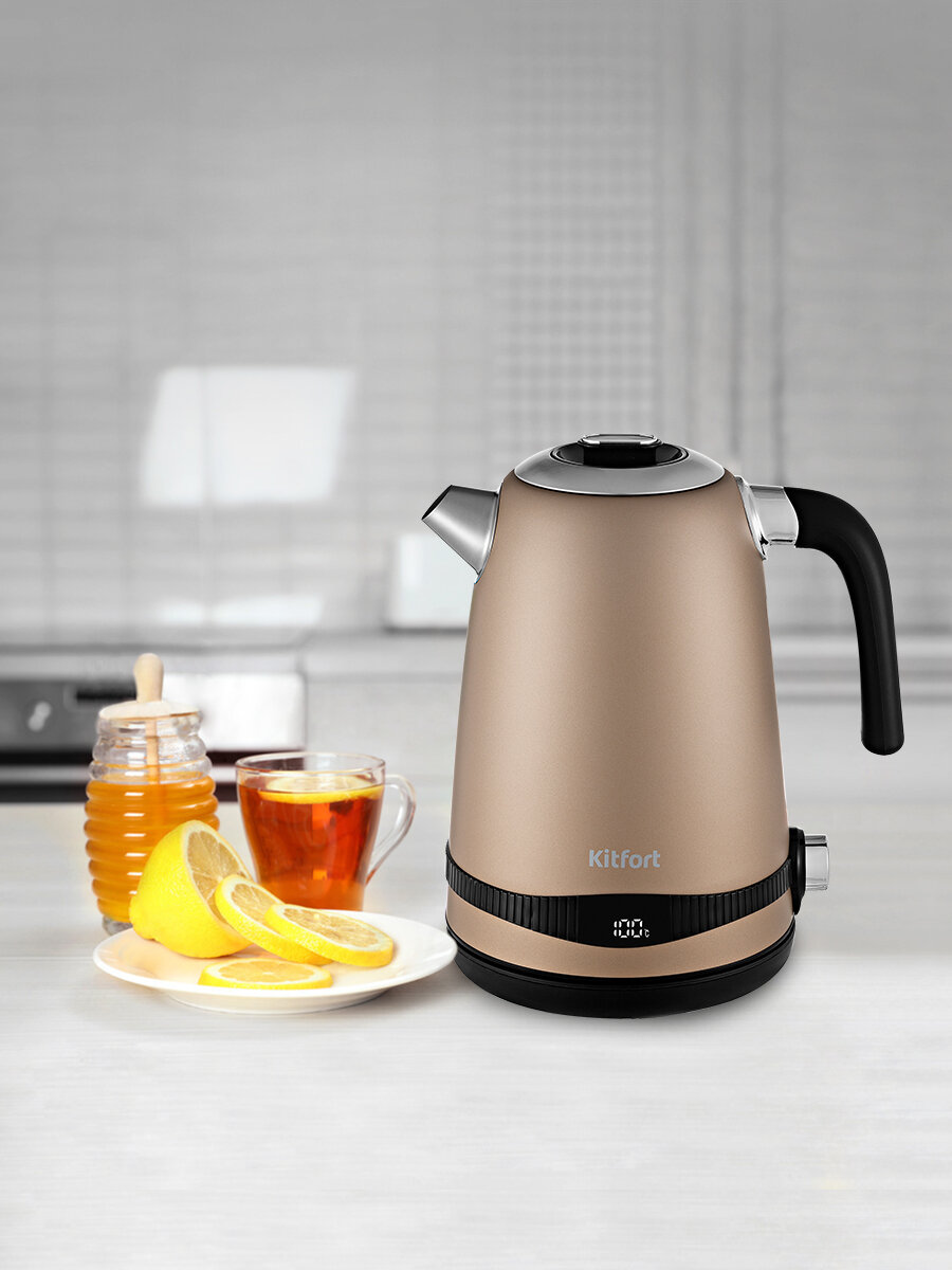 Чайник Kitfort КТ-6121-4 бежевый — фото 1