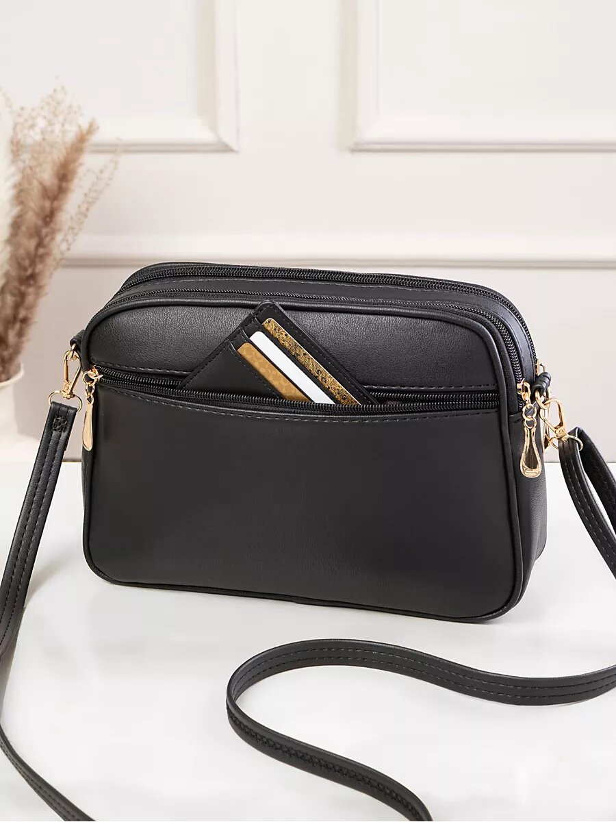 Сумка кросс-боди , фактура стеганая, черный — фото 1