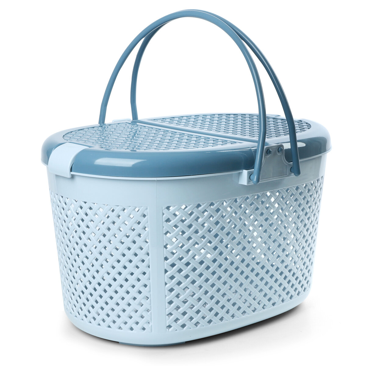 Переноска для кошек и других животных "Лукошко", размер 47*34*28см, голубая