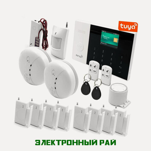 Изображение товара Система пожарной сигнализации TUYA/GSM/Wi-Fi и оповещения о пожаре Стражник-Шериф-GSM 17(LTE) для большого офиса или загородного дома и 17 беспроводны
