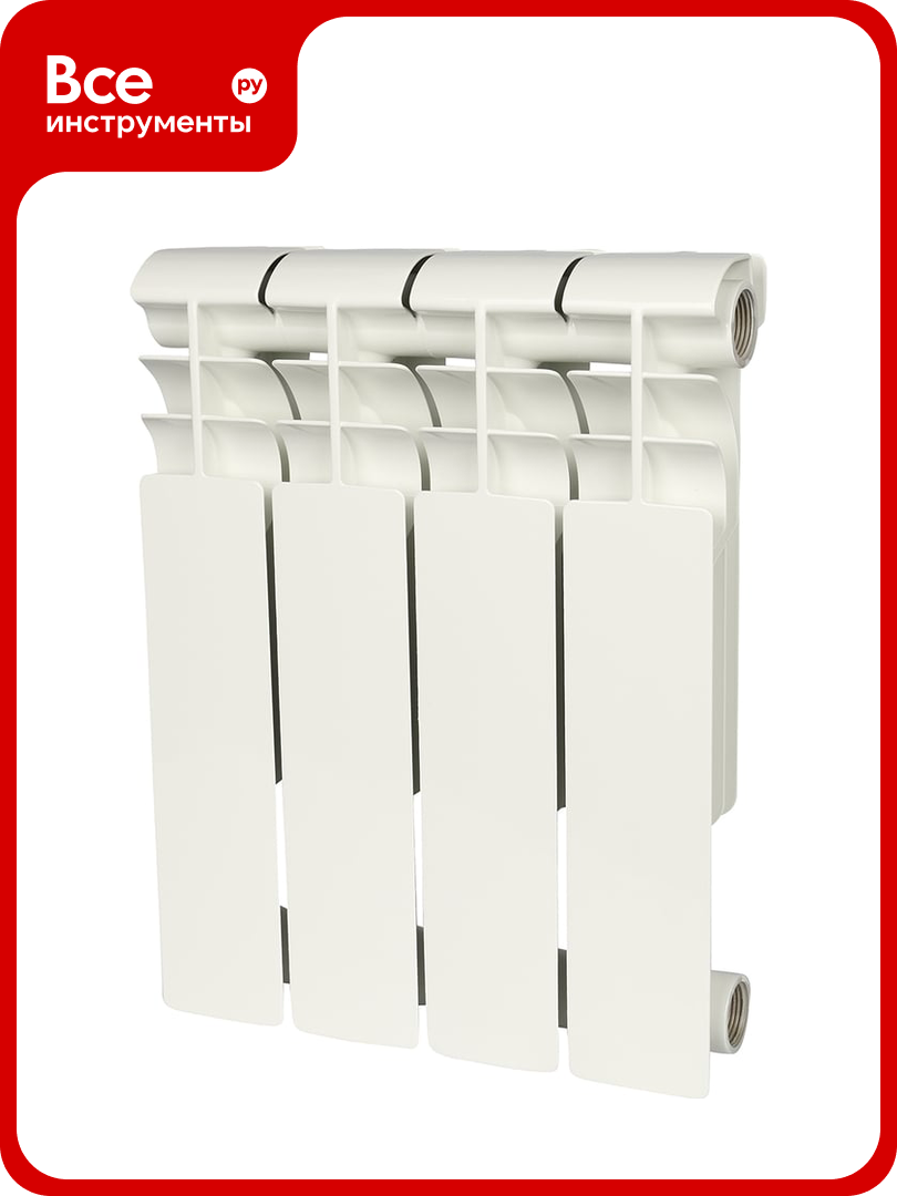 Биметаллический радиатор ROMMER Profi BM 350 BI350 80 80 130 4 секции RAL9016 86629