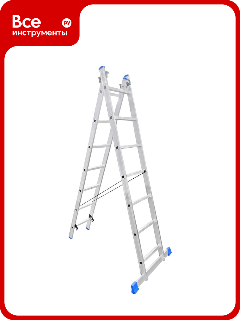 Алюминиевая двухсекционная лестница LadderBel 7 ступеней LS207