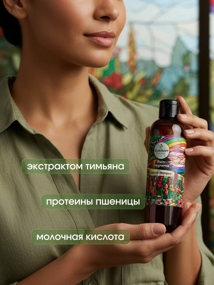 Шампунь для ослабленных и секущихся волос с маслом зверобоя и протеинами шелка "Rain fragrance" Аромат дождя, 250 мл