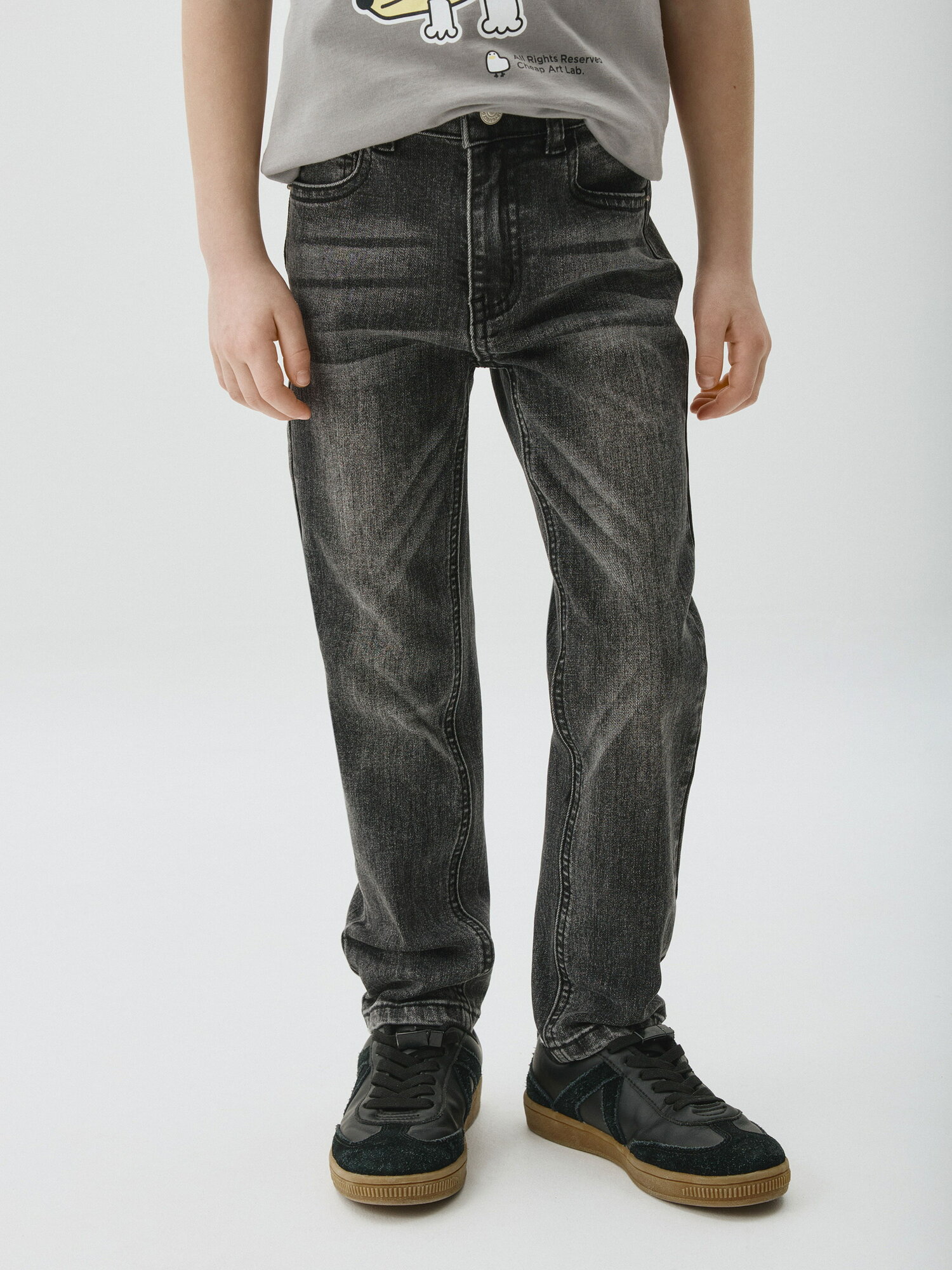 Джинсы  Sela Slim fit, размер 104, темно-серый деним