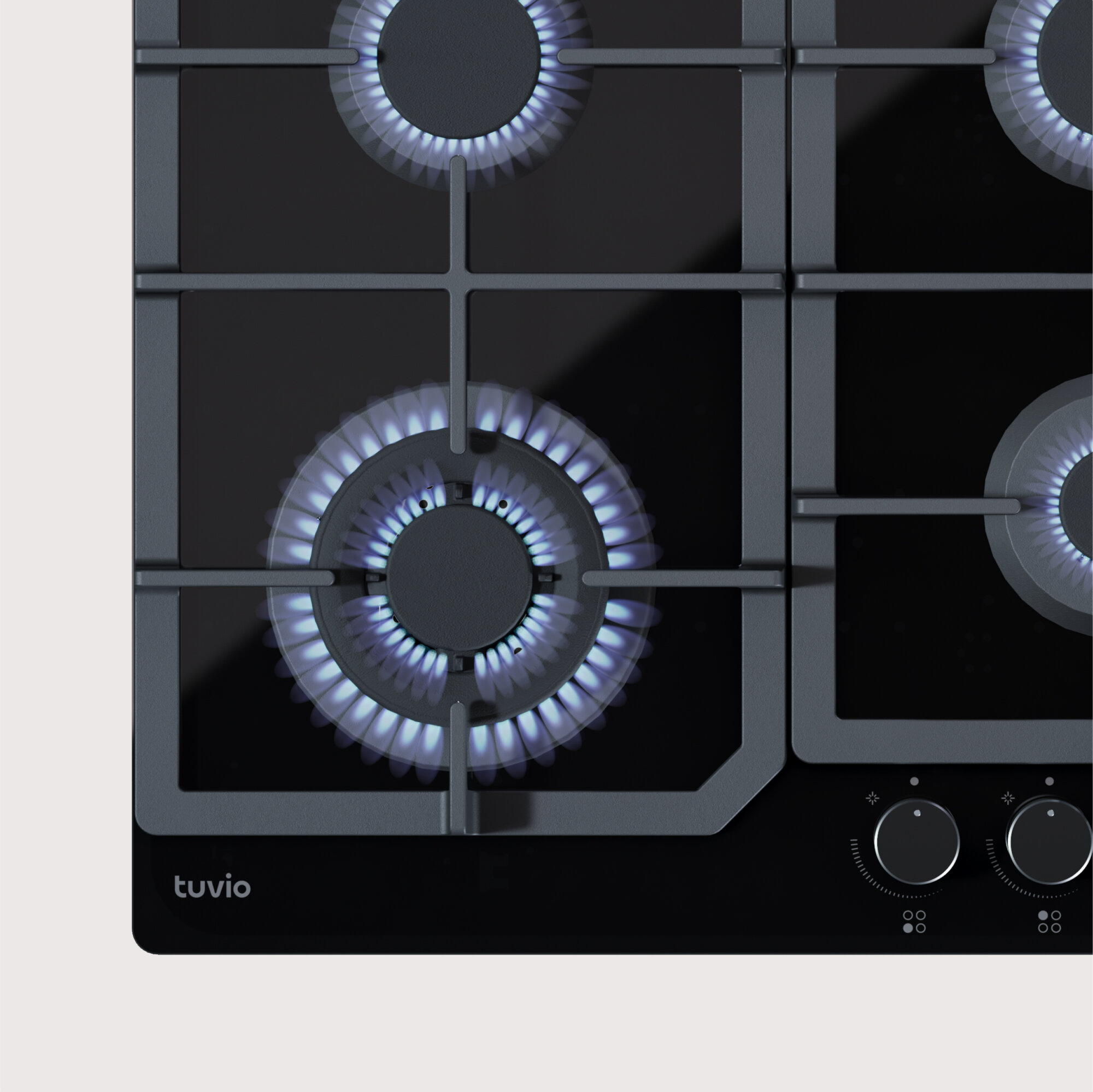 Газовая варочная панель Tuvio HGS68TBGB1 с WOK и газ-контролем - фотография № 1