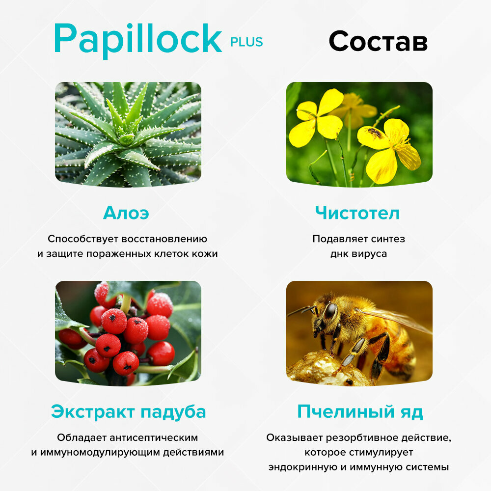 Картинки Профилактическое средство от папиллом и бородавок Papillock Plus с прополисом и пчелиным ядом. Натуральное средство