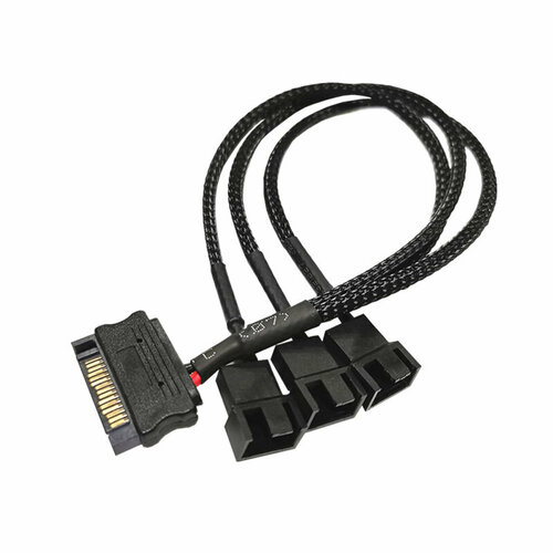 Кабель разветвитель SATA на 3 вентилятора 4pin PWM, 3pin, 2pin 30см для ПК кабель stagg sdx5 3 3пин 5м