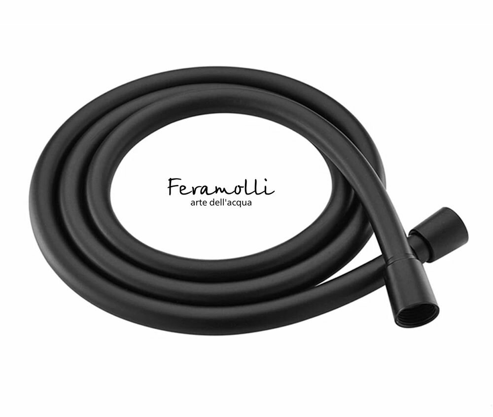 Шланг для душа гибкий Feramolli BL029S, силиконовый, 1200мм, черный матовый