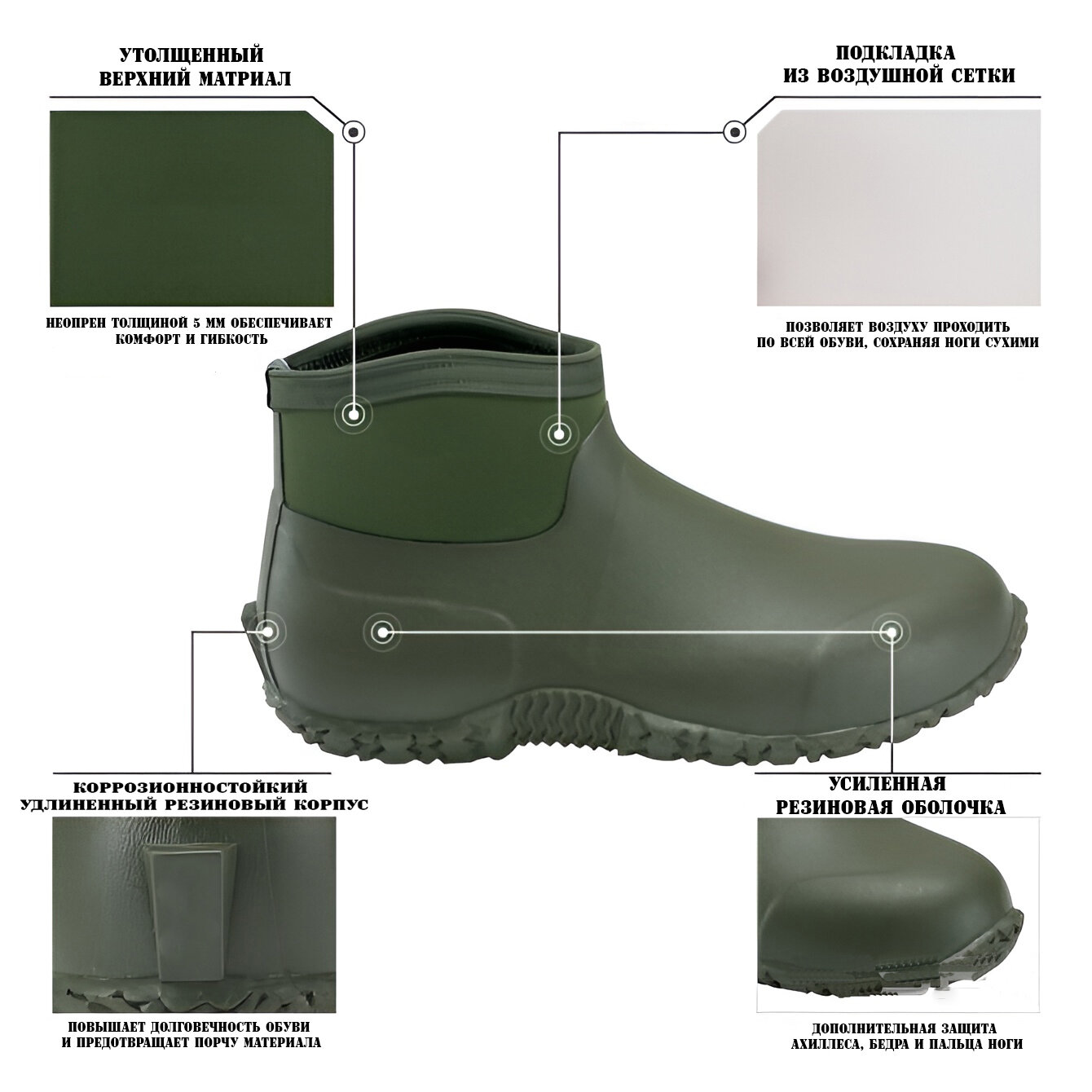 Галоши HISEA, размер 47, green — фото 1