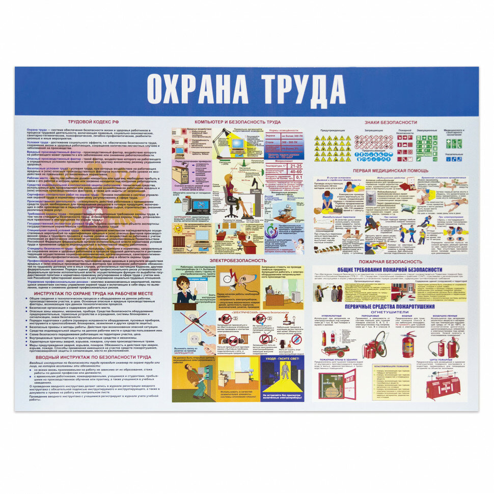 Доска-стенд информационная "Охрана труда" (910х700 мм) пластик 291017 (1)