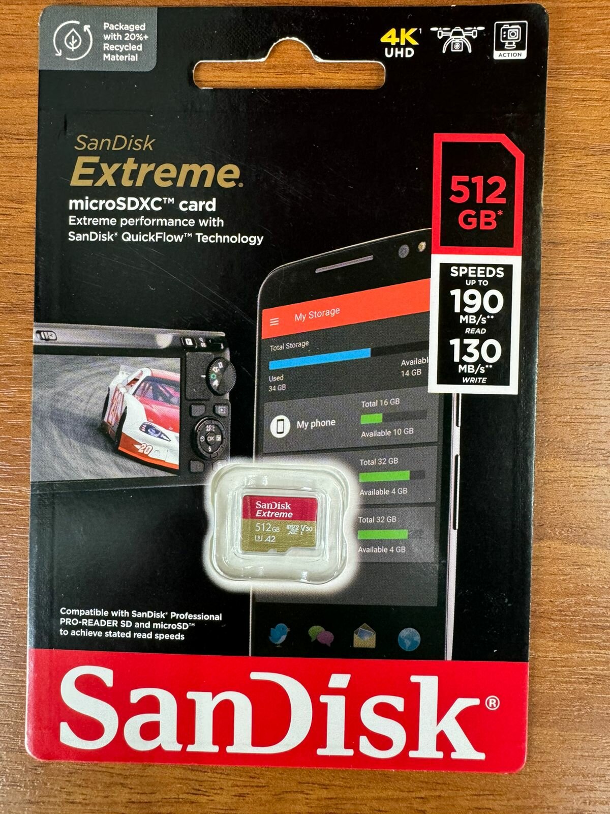 Карта памяти MicroSDXC 1024GB SanDisk EXTREME Class 10, UHS-I, W130, R 190 МБ/с, - фото №10