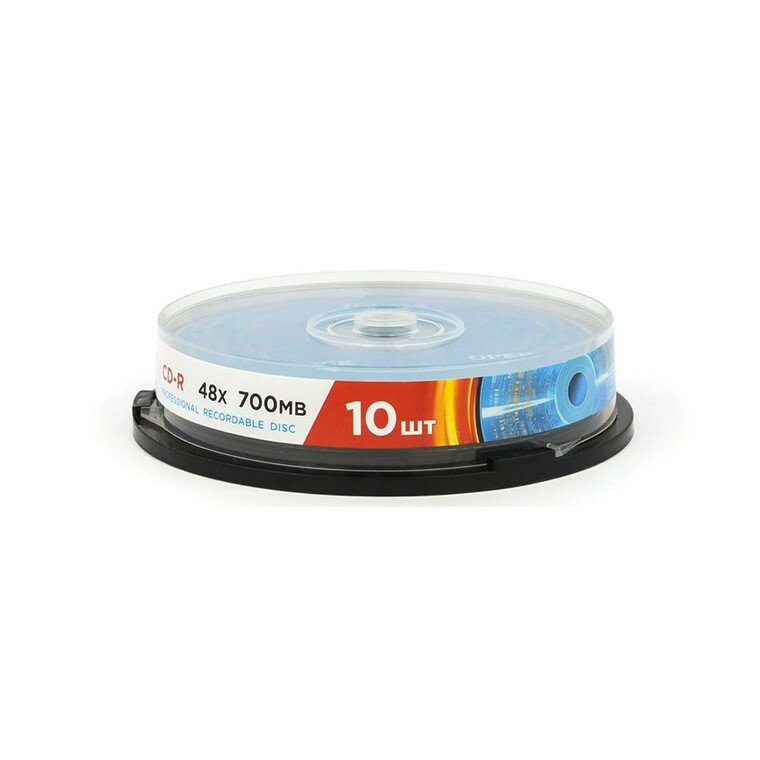 Диск CD-R Mirex "Brand" 700MB, 48x, комплект 10шт, Cake Box (UL120051A8L)