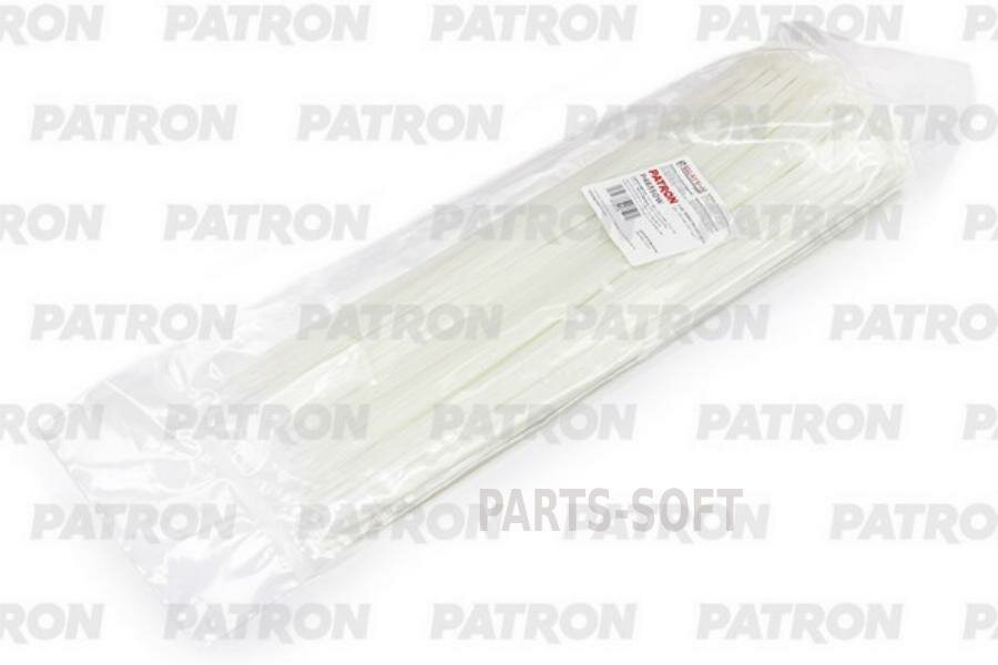 PATRON P48350W Комплект пластиковых хомутов 4.8 х 350 мм, 100 шт, нейлон, белые