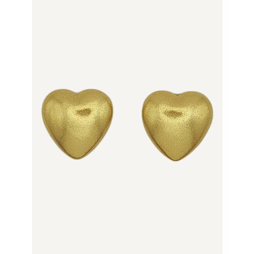 Серьги пусеты сердце Otevgeni, размер/диаметр 25 мм, золотой серьги пусеты otevgeni размер диаметр 28 мм фиолетовый лиловый