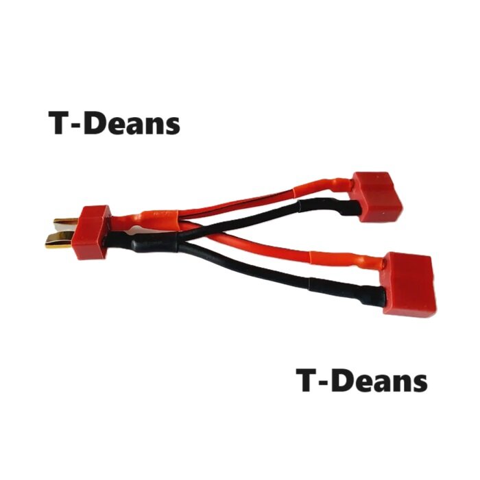 Переходник разветвитель Y-кабель T-Deans на T-plug (мама / папа) 198 разъемы Y-образный кабель питания T Dians красный на T-plug, Т Динс