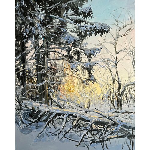Картина маслом « Зимний лес»