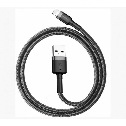 Кабель Baseus Cafule Cable USB - Lightning 2.4 A 0.5 м, цвет Черный/Серый (CALKLF-AG1) магнитный кабель baseus zinc magnetic cable usb lightning 2a 1м calxc h01 calxc h06 calxc h05 purple