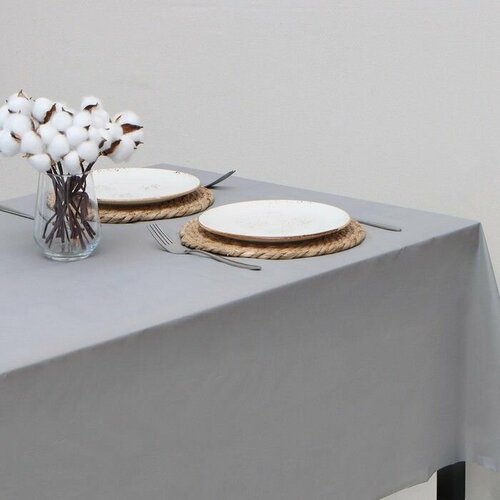 Скатерть 137x274 см Прямоугольная Однотонная ПВХ 399₽