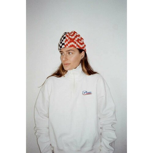 фото Шапка бини jacob cro, размер one size, красный, белый