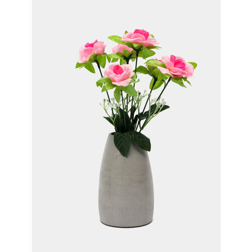 Искусственные цветы Розы букет Композиция Высота 31 см Цвет Аметистовый 548₽