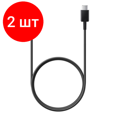 Комплект 2 штук, Кабель USB Type-C - USB Type-C 2.0, М/М, 3А, 1 м, Samsung, ч, EP-DA705BBRGRU кабель для samsung быстрая зарядка usb c usb c ep dx510 1 8 м черный
