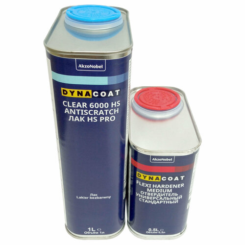 Лак Dynacoat Clear 6000 HS PRO Antiscratch 1л и универсальный отвердитель Flexi Hardener Medium 0,5л (комплект)