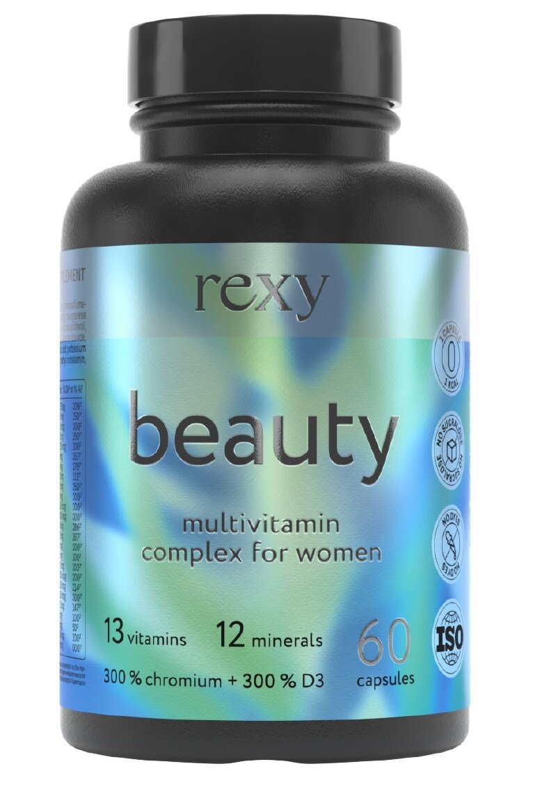 Витамины для женщин комплекс rexy 60 капсул, БАДы для красоты, мультивитамины для женского здоровья, комплекс 13 витаминов и 12 минералов ProteinRex
