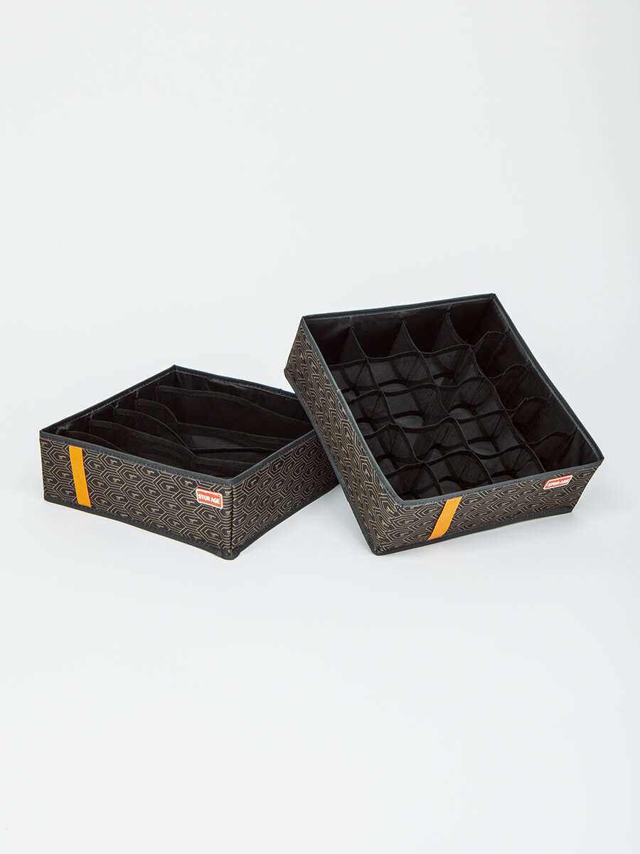 Органайзеры ISMAT для хранения белья, складные, 2 шт, коричневые — фото 1