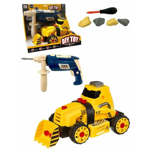 Конструктор Бульдозер с шуруповертом DIY Toy 9904