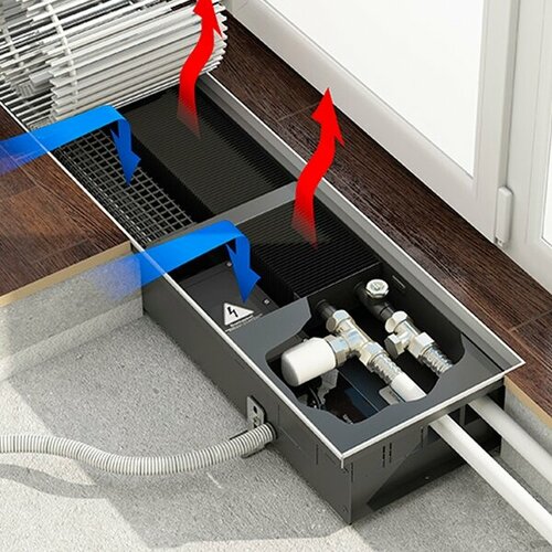 Конвектор Varmann Q EM 230.75.800 RR U EV1 внутрипольный с принудительной конвекцией