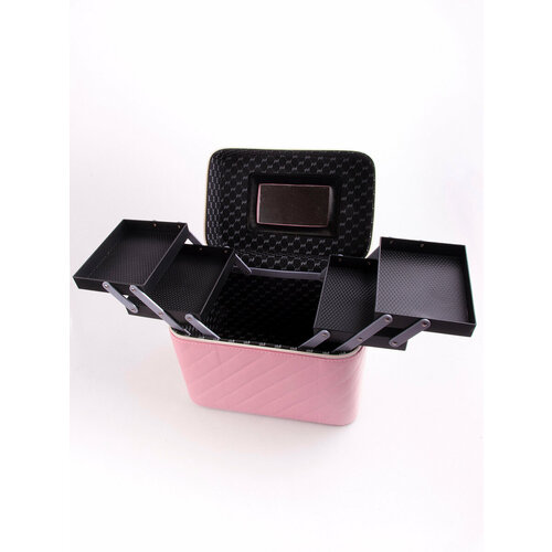 Бьюти-кейс 18х27х22.5 см, 5 шт., , розовый