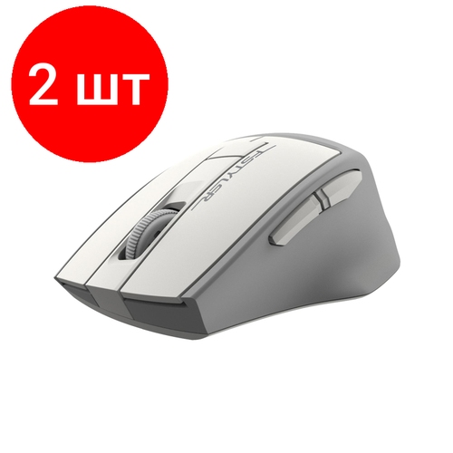 Комплект 2 штук, Мышь компьютерная A4Tech Fstyler (FG30S WHITE)бел/сер/2000dpi/беспровод/6кн