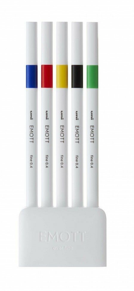 Набор линеров цветных EMOTT №1, 5 шт в наборе (черный, синий, зеленый, красный и желтый).