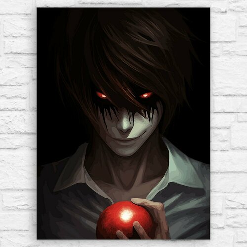 Картина по номерам на холсте аниме Death Note (Тетрадь смерти, Рюк, Кира, Лайт) - 13537 В 30x40 картина по номерам на холсте аниме death note тетрадь смерти рюк кира лайт 13537 в 30x40