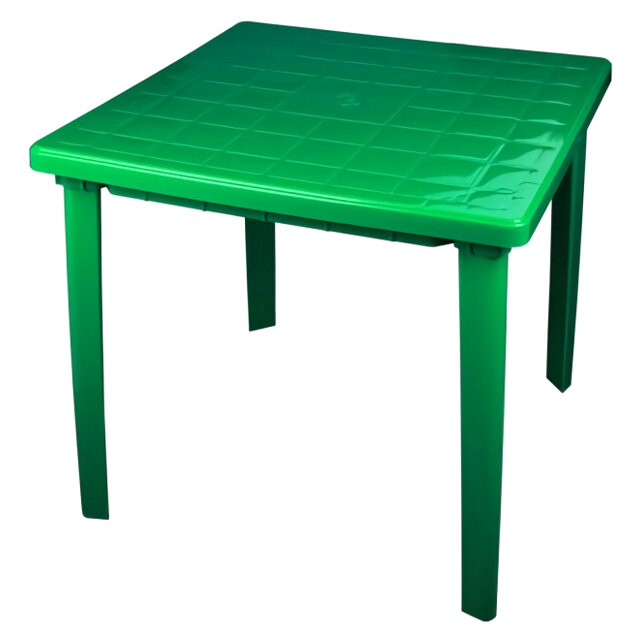 Стол квадратный 80х80х74см зелёный пластик