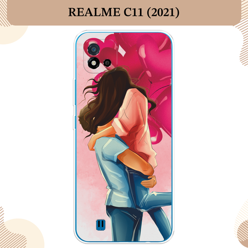 Силиконовый чехол Розовые шарики любви на Realme C11 (2021) / Реалми С11 (2021) силиконовый чехол розовые шарики любви на realme xt реалми xt