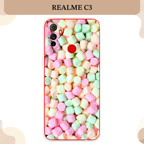 Силиконовый чехол Marshmallows на Realme C3 / Реалми C3 силиконовый чехол анимешные глаза на realme c3 реалми c3