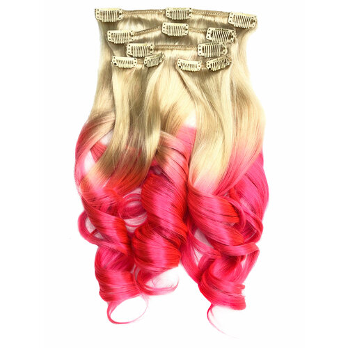 Hairshop Волосы на заколках 10.0/ Pink SD 50 см омбре (110 г)