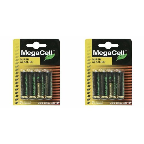 MEGACELL Батарейки пальчиковые АА LR6, 1.5 В, 4 шт, 2 уп