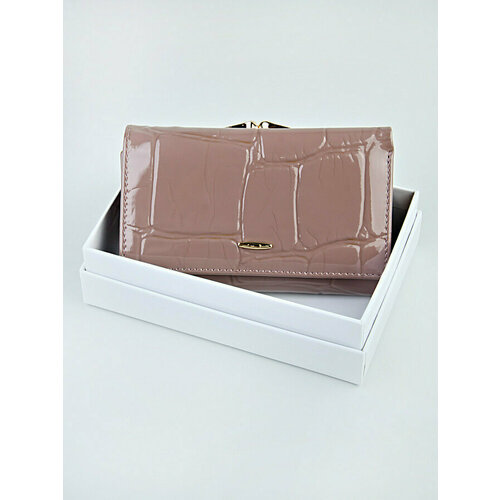 Кошелек Lotoc Ryzenbaks Premium, фактура лаковая, пыльная роза