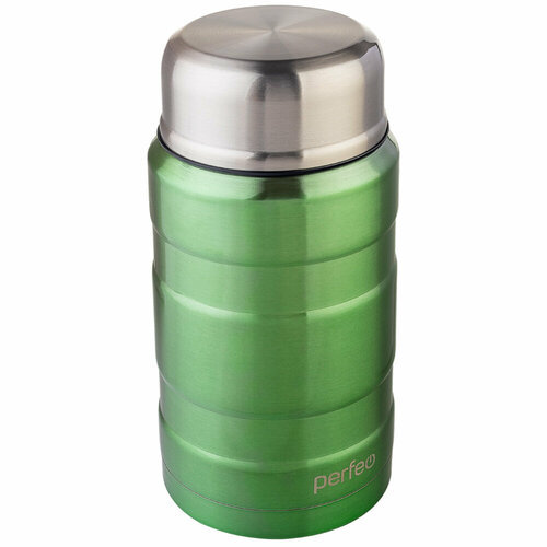 Термос PERFEO для еды с широким горлом, ложкой, объем 0,8 л, (PF_E1372) зеленый