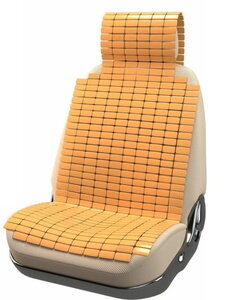 фото Накидка на сиденье NOVA BRIGHT (47821) с подголовником, бамбуковые плоские пластины 110х41см