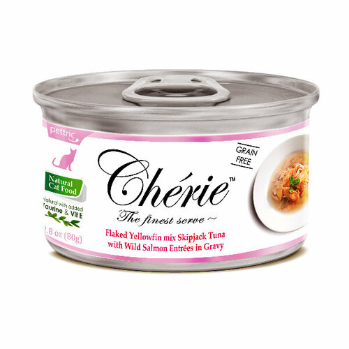PETTRIC Cherie Корм влаж. тунец с лососем в подливе д/кошек конс.80г