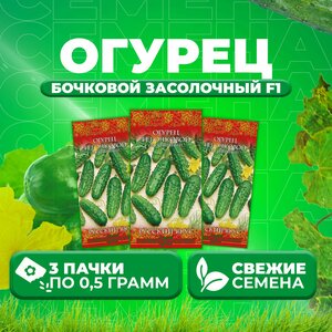 Огурец Бочковой засолочный F1, 0,5г, Гавриш, Русский вкус (3 уп)