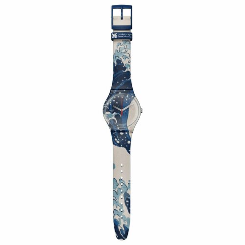 фото Наручные часы swatch часы swatch the great wave by hokusai (the art collection 2023), синий