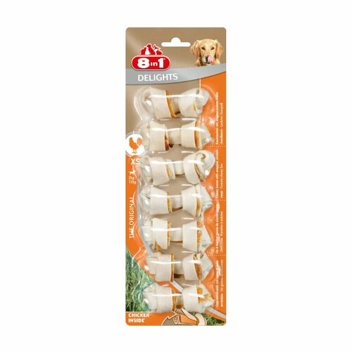 8in1 DELIGHTS XS косточки для мелких собак 7,5 см 7 шт, 0,126 кг