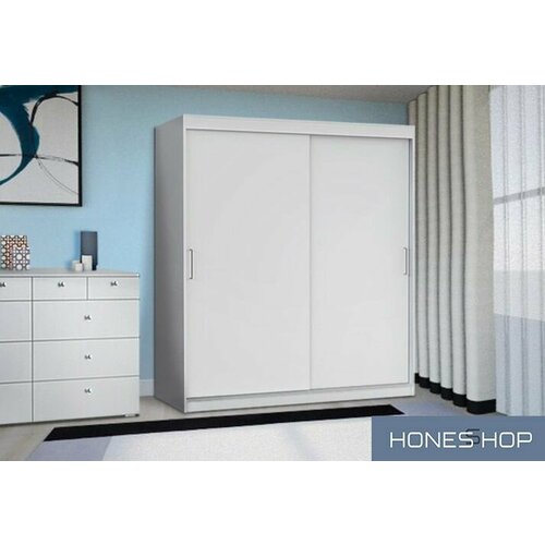 Шкаф-купе Бернет ЛДСП белый, 158х60х218