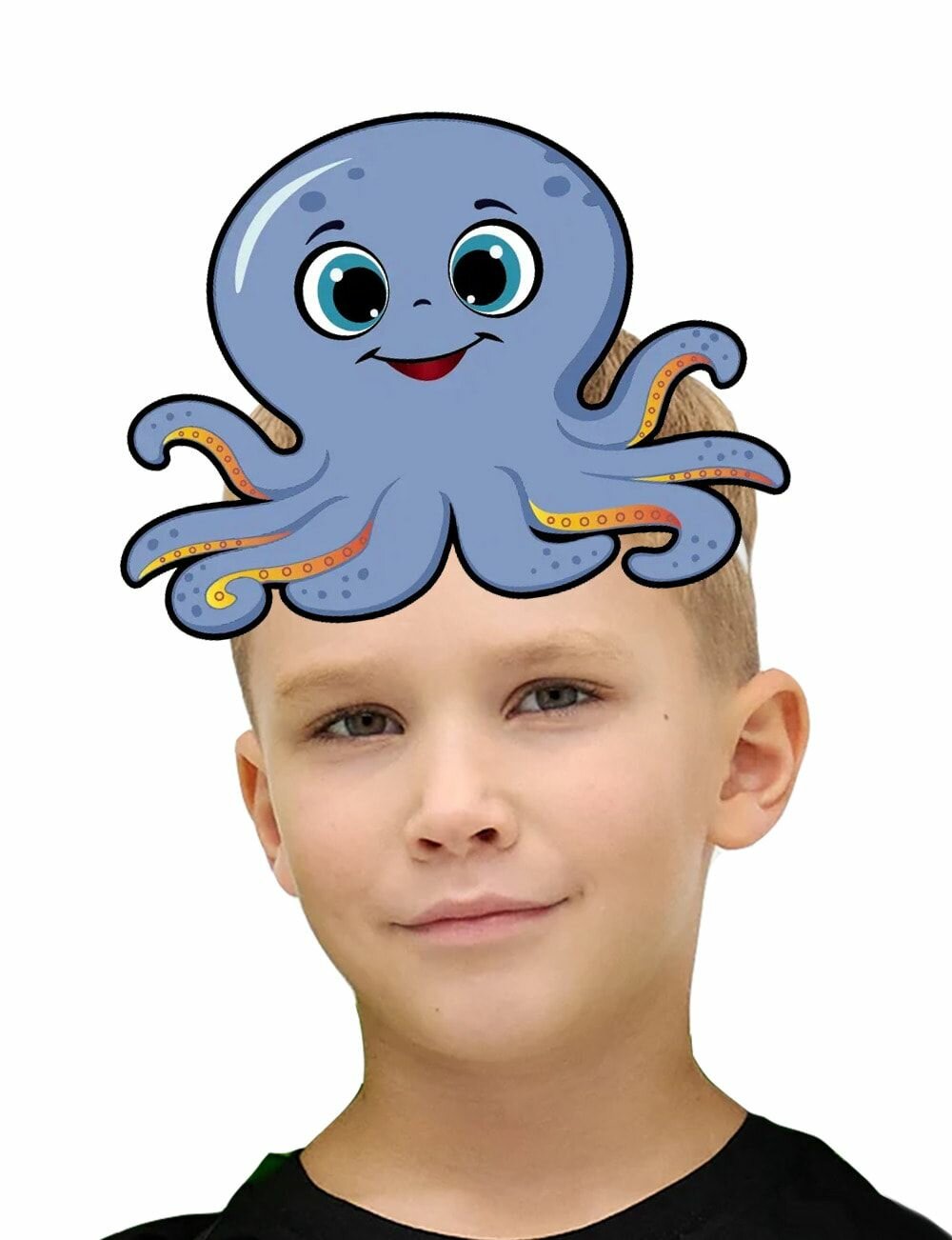 Карнавальная маска осьминог синий детская