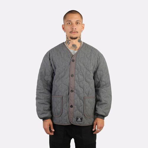 мужская демисезонная куртка alpha industries m 65 lightweight field coat чёрный размер s Куртка ALPHA INDUSTRIES Dark Charcoal Heather, размер L, серый