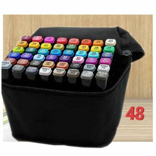 Набор двухсторонних маркеров для скетчинга 48 цветовФломастеры для рисования Набор для скетчинга 639₽